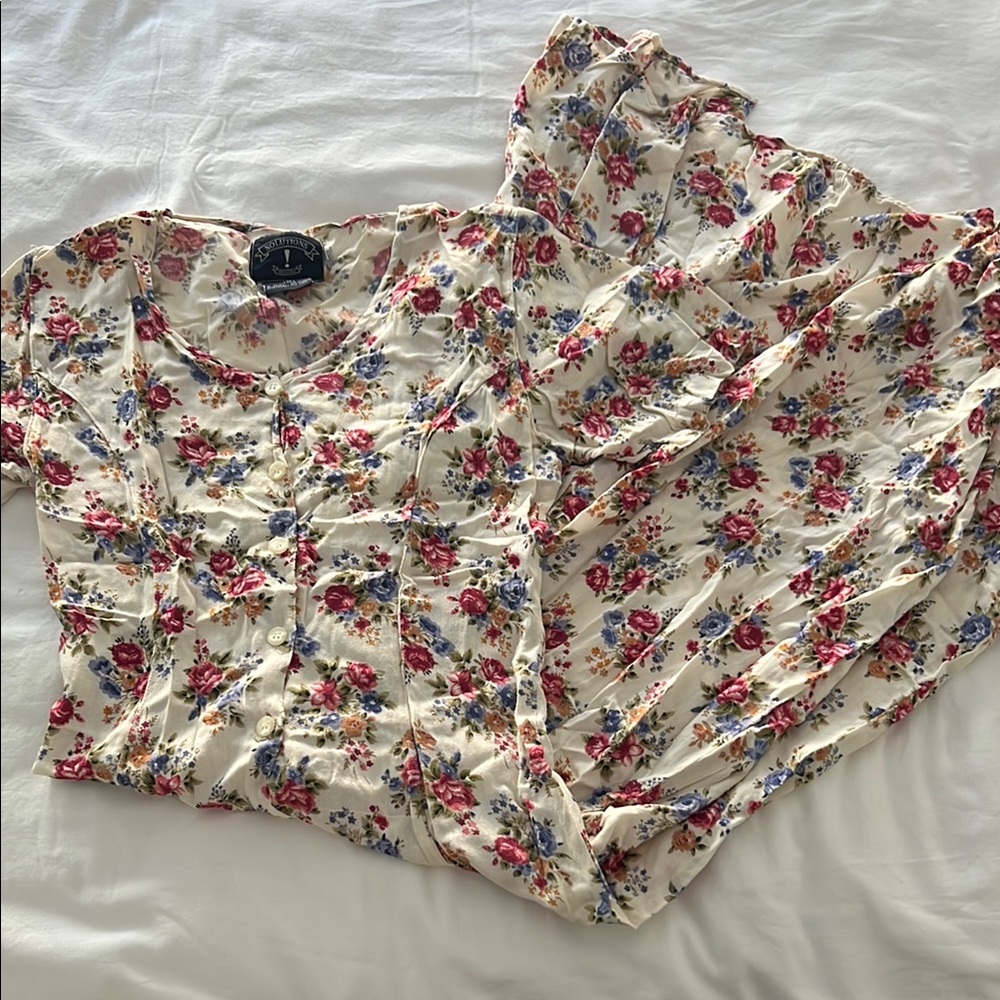 Solutions Floral Button-Front Dress